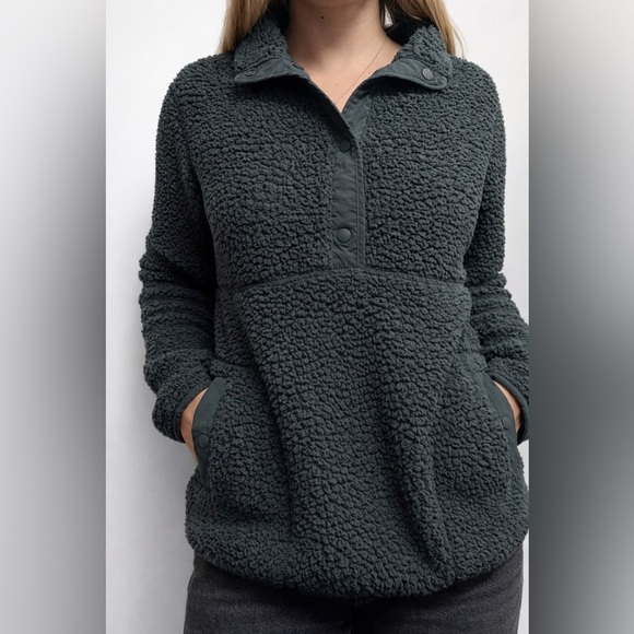 32 Degrees Jackets & Blazers - Polar Sherpa Dark Green 32° Heat Women Medium | Cozy Fleece Pullover Warm Soft